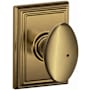 Schlage Siena Privacy Door Knob Set with Decorative Addison Trim Antique Brass