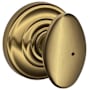 Schlage Siena Privacy Door Knob Set with Decorative Andover Trim Antique Brass