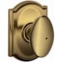 Schlage Siena Privacy Door Knob Set with Decorative Camelot Trim Antique Brass