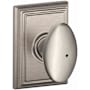 Schlage Siena Privacy Door Knob Set with Decorative Addison Trim Satin Nickel