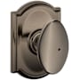 Schlage Siena Privacy Door Knob Set with Decorative Camelot Trim Antique Pewter
