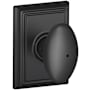 Schlage Siena Privacy Door Knob Set with Decorative Addison Trim Matte Black
