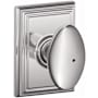 Schlage Siena Privacy Door Knob Set with Decorative Addison Trim Bright Chrome