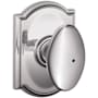 Schlage Siena Privacy Door Knob Set with Decorative Camelot Trim Bright Chrome