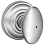 Schlage Siena Privacy Door Knob Set with Decorative Andover Trim Satin Chrome