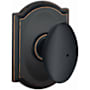 Schlage Siena Privacy Door Knob Set with Decorative Camelot Trim Aged Bronze