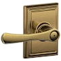 Schlage Avila Privacy Door Lever Set with Decorative Addison Trim Antique Brass