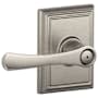 Schlage Avila Privacy Door Lever Set with Decorative Addison Trim Satin Nickel