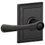 Schlage Avila Privacy Door Lever Set with Decorative Addison Trim Aged Bronze