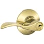 Schlage Accent Single Cylinder Keyed Entry Door Lever Set Lifetime Polished Brass
