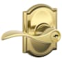 Schlage Accent Single Cylinder Keyed Entry Door Lever Set with Decorative Camelot Trim Lifetime Polished Brass