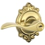 Schlage Accent Single Cylinder Keyed Entry Door Lever Set with Decorative Brookshire Trim Polished Brass