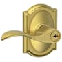 Schlage Accent Single Cylinder Keyed Entry Door Lever Set with Decorative Camelot Trim Satin Brass