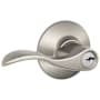 Schlage Accent Single Cylinder Keyed Entry Door Lever Set Satin Nickel