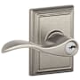 Schlage Accent Single Cylinder Keyed Entry Door Lever Set with Decorative Addison Trim Satin Nickel