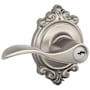 Schlage Accent Single Cylinder Keyed Entry Door Lever Set with Decorative Brookshire Trim Satin Nickel