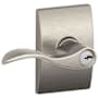 Schlage Accent Single Cylinder Keyed Entry Door Lever Set with Decorative Century Trim Satin Nickel