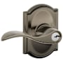 Schlage Accent Single Cylinder Keyed Entry Door Lever Set with Decorative Camelot Trim Antique Pewter