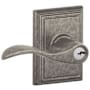 Schlage Accent Single Cylinder Keyed Entry Door Lever Set with Decorative Addison Trim Distressed Nickel