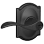 Schlage Accent Single Cylinder Keyed Entry Door Lever Set with Decorative Camelot Trim Matte Black