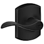 Schlage Accent Single Cylinder Keyed Entry Door Lever Set with Decorative Greenwich Trim Matte Black