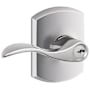 Schlage Accent Single Cylinder Keyed Entry Door Lever Set with Decorative Greenwich Trim Bright Chrome