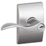 Schlage Accent Single Cylinder Keyed Entry Door Lever Set with Decorative Century Trim Satin Chrome