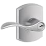 Schlage Accent Single Cylinder Keyed Entry Door Lever Set with Decorative Greenwich Trim Satin Chrome