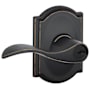 Schlage Accent Single Cylinder Keyed Entry Door Lever Set with Decorative Camelot Trim Aged Bronze