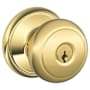 Schlage Andover Keyed Entry Door Knob Set Polished Brass