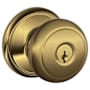 Schlage Andover Keyed Entry Door Knob Set Antique Brass