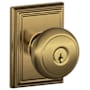 Schlage Andover Keyed Entry Door Knob Set with Decorative Addison Trim Antique Brass