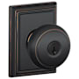 Schlage Andover Keyed Entry Door Knob Set with Decorative Addison Trim Aged Bronze