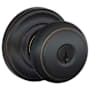 Schlage Andover Keyed Entry Single Cylinder Door Knob Set with Decorative Andover Trim Aged Bronze