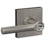 Schlage Broadway Single Cylinder Keyed Entry Door Lever Set with Collins Trim Satin Nickel