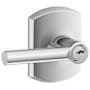 Schlage Broadway Single Cylinder Keyed Entry Door Lever Set with Decorative Greenwich Trim Bright Chrome