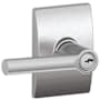 Schlage Broadway Single Cylinder Keyed Entry Door Lever Set with Decorative Century Trim Satin Chrome