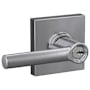 Schlage Broadway Single Cylinder Keyed Entry Door Lever Set with Collins Trim Satin Chrome