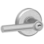Schlage Broadway Single Cylinder Keyed Entry Door Lever Set with Decorative Greyson Trim Satin Chrome