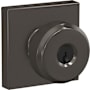 Schlage Bowery Single Cylinder Keyed Entry Door Knob Set with Decorative Collins Trim Black Stainless