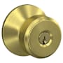 Schlage Bowery Keyed Entry Door Knob Set Satin Brass
