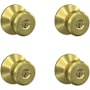 Schlage Bowery Keyed Entry Door Knob Set - Pack of 4 Satin Brass