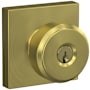 Schlage Bowery Single Cylinder Keyed Entry Door Knob Set with Decorative Collins Trim Satin Brass