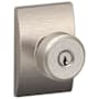Schlage Bowery Single Cylinder Keyed Entry Door Knob Set with Decorative Century Trim Satin Nickel