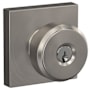 Schlage Bowery Single Cylinder Keyed Entry Door Knob Set with Decorative Collins Trim Satin Nickel