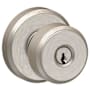 Schlage Bowery Keyed Entry Door Knob Set with Decorative Greyson Trim Satin Nickel
