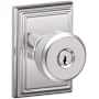 Schlage Bowery Keyed Entry Door Knob Set with Decorative Addison Trim Bright Chrome