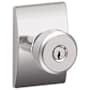 Schlage Bowery Single Cylinder Keyed Entry Door Knob Set with Decorative Century Trim Bright Chrome