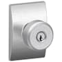 Schlage Bowery Single Cylinder Keyed Entry Door Knob Set with Decorative Century Trim Satin Chrome
