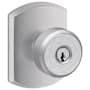 Schlage Bowery Single Cylinder Keyed Entry Door Knob Set with Decorative Greenwich Trim Satin Chrome